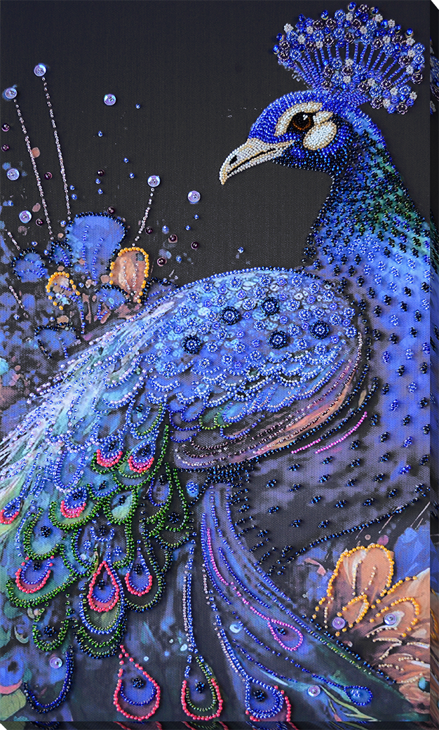 DIY Bead Embroidery Kit "Magical wonder bird" 9.8"x17.7" / 25.0x45.0 cm