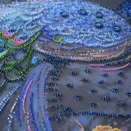 DIY Bead Embroidery Kit "Magical wonder bird" 9.8"x17.7" / 25.0x45.0 cm
