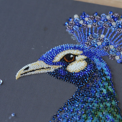 DIY Bead Embroidery Kit "Magical wonder bird" 9.8"x17.7" / 25.0x45.0 cm