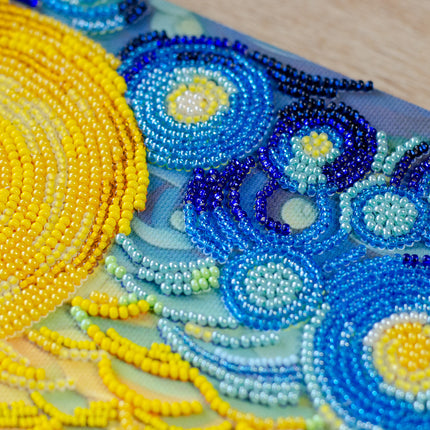 DIY Bead Embroidery Kit "There behind the waterfall" 7.7"x13.8" / 19.5x35.0 cm
