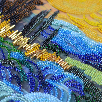 DIY Bead Embroidery Kit "There behind the waterfall" 7.7"x13.8" / 19.5x35.0 cm