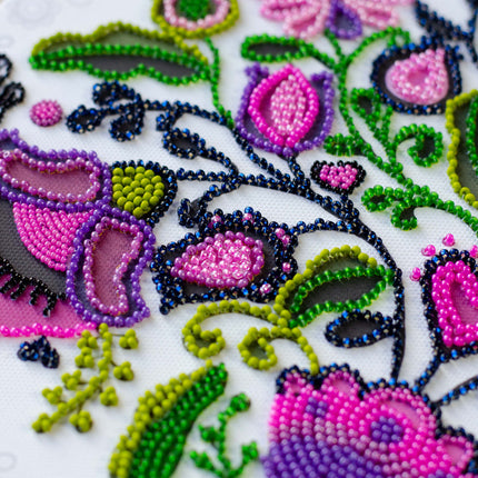 DIY Bead Embroidery Kit "Remembering traditions" 11.0"x15.4" / 28.0x39.0 cm