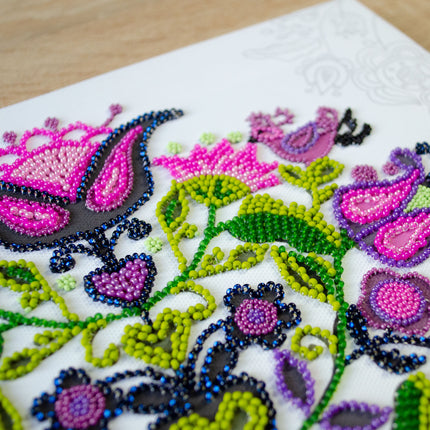 DIY Bead Embroidery Kit "Remembering traditions" 11.0"x15.4" / 28.0x39.0 cm