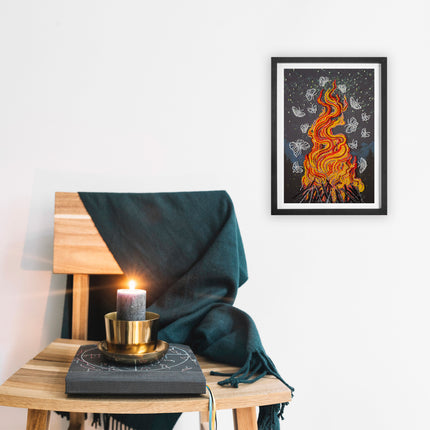 DIY Bead Embroidery Kit "Dancing around the campfire" 7.9"x11.8" / 20.0x30.0 cm