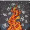 DIY Bead Embroidery Kit "Dancing around the campfire" 7.9"x11.8" / 20.0x30.0 cm