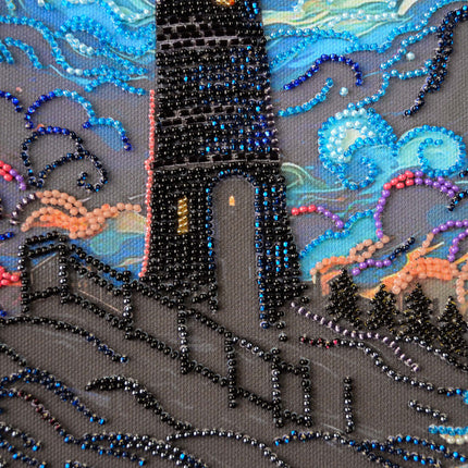 DIY Bead Embroidery Kit "Lighting the way" 7.9"x12.6" / 20.0x32.0 cm