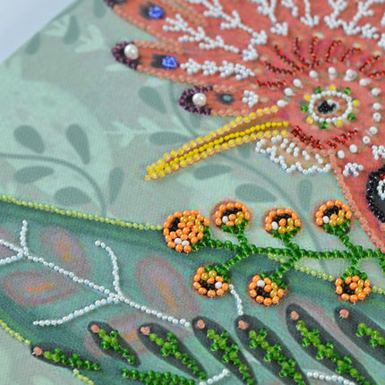 DIY Bead Embroidery Kit "A woodland melody" 9.8"x11.8" / 25.0x30.0 cm