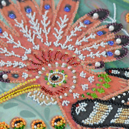 DIY Bead Embroidery Kit "A woodland melody" 9.8"x11.8" / 25.0x30.0 cm