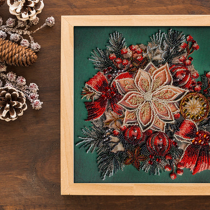 DIY Bead Embroidery Kit "The taste of Christmas" 9.8"x9.4" / 25.0x24.0 cm