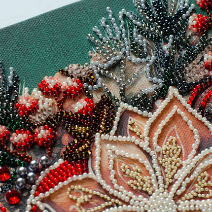 DIY Bead Embroidery Kit "The taste of Christmas" 9.8"x9.4" / 25.0x24.0 cm
