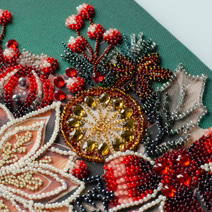 DIY Bead Embroidery Kit "The taste of Christmas" 9.8"x9.4" / 25.0x24.0 cm
