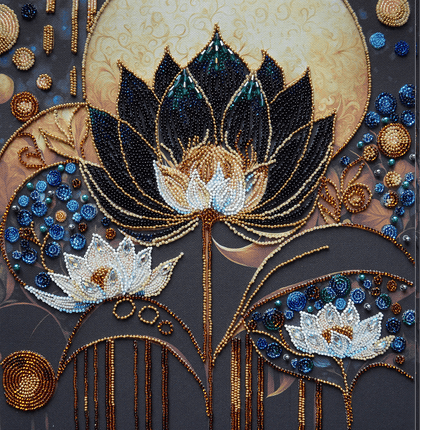 DIY Bead Embroidery Kit "Dream Bloom" 11.8"x13.0" / 30.0x33.0 cm
