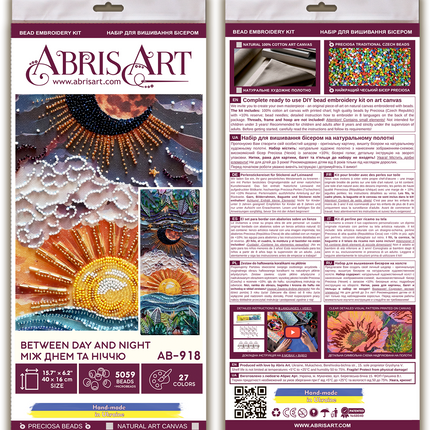 DIY Bead Embroidery Kit "Between day and night" 15.7"x6.3" / 40.0x16.0 cm