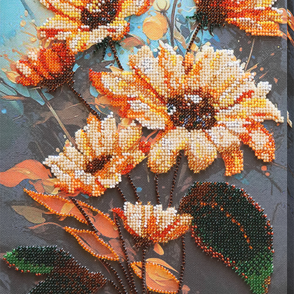 DIY Bead Embroidery Kit "The gift of the sun" 8.7"x13.0" / 22.0x33.0 cm