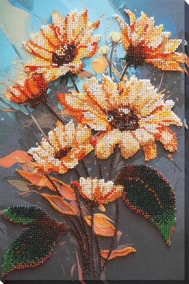 DIY Bead Embroidery Kit "The gift of the sun" 8.7"x13.0" / 22.0x33.0 cm