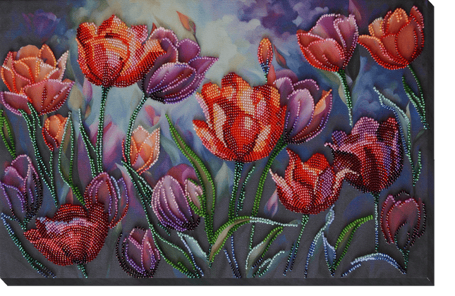 DIY Bead Embroidery Kit "An inspiring palette" 10.2"x15.7" / 26.0x40.0 cm