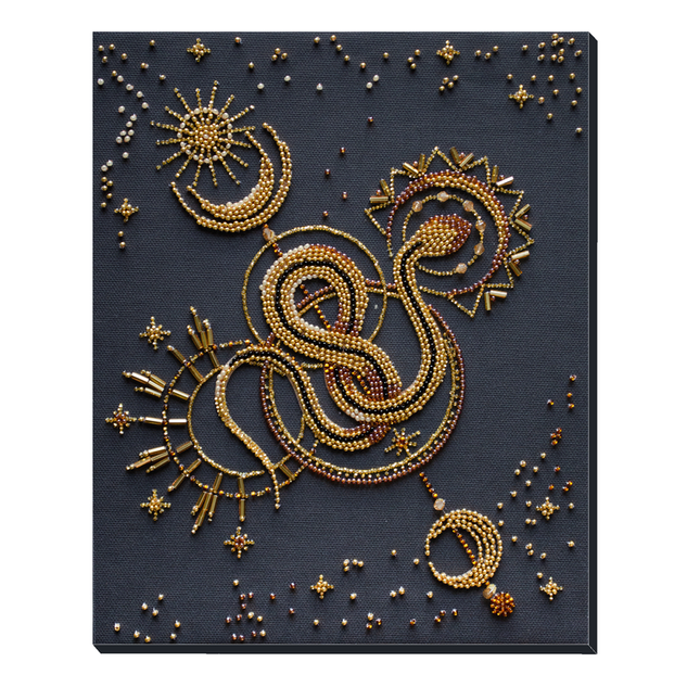 DIY Bead Embroidery Kit "Golden talisman" 7.9"x9.8" / 20.0x25.0 cm
