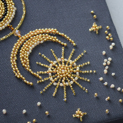 DIY Bead Embroidery Kit "Golden talisman" 7.9"x9.8" / 20.0x25.0 cm