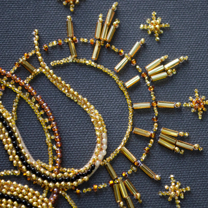 DIY Bead Embroidery Kit "Golden talisman" 7.9"x9.8" / 20.0x25.0 cm