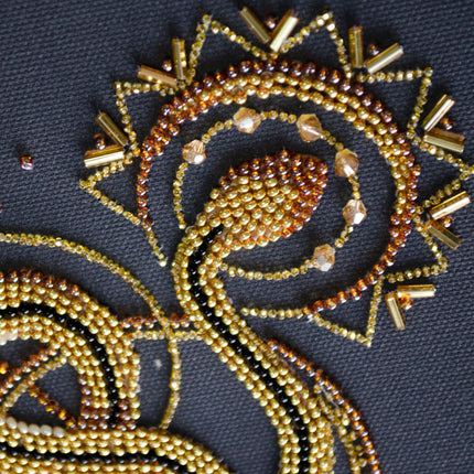 DIY Bead Embroidery Kit "Golden talisman" 7.9"x9.8" / 20.0x25.0 cm