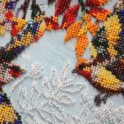 DIY Bead Embroidery Kit "Under the viburnum" 9.1"x10.2" / 23.0x26.0 cm