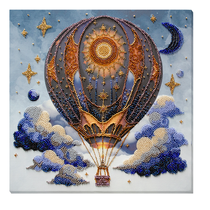 DIY Bead Embroidery Kit "Air adventures" 11.0"x11.0" / 28.0x28.0 cm