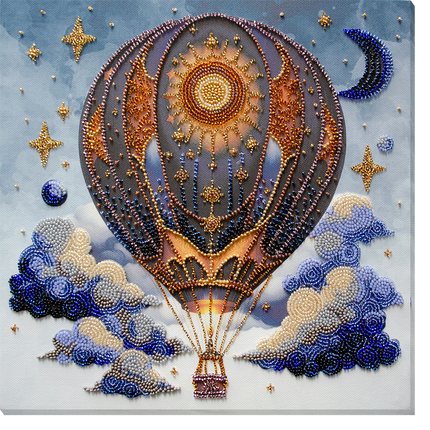 DIY Bead Embroidery Kit "Air adventures" 11.0"x11.0" / 28.0x28.0 cm