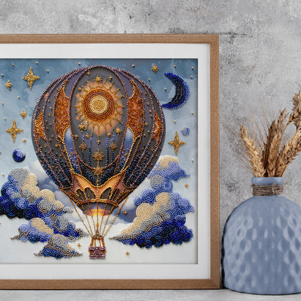 DIY Bead Embroidery Kit "Air adventures" 11.0"x11.0" / 28.0x28.0 cm