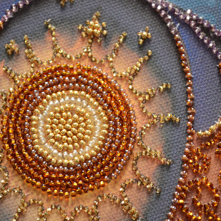 DIY Bead Embroidery Kit "Air adventures" 11.0"x11.0" / 28.0x28.0 cm