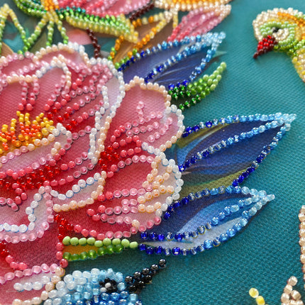 DIY Bead Embroidery Kit "Spring commotion" 9.4"x11.8" / 24.0x30.0 cm