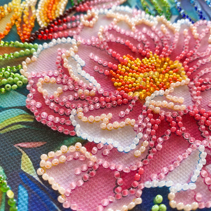 DIY Bead Embroidery Kit "Spring commotion" 9.4"x11.8" / 24.0x30.0 cm