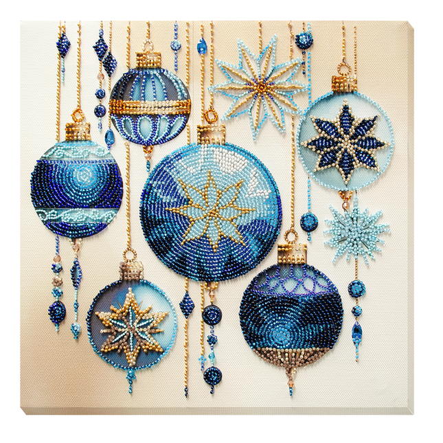 DIY Bead Embroidery Kit "Crystal patterns" 9.8"x9.8" / 25.0x25.0 cm