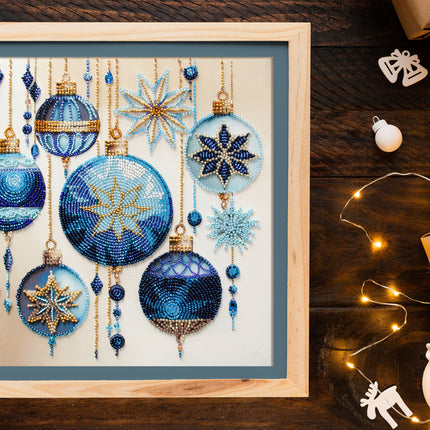 DIY Bead Embroidery Kit "Crystal patterns" 9.8"x9.8" / 25.0x25.0 cm