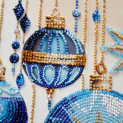 DIY Bead Embroidery Kit "Crystal patterns" 9.8"x9.8" / 25.0x25.0 cm