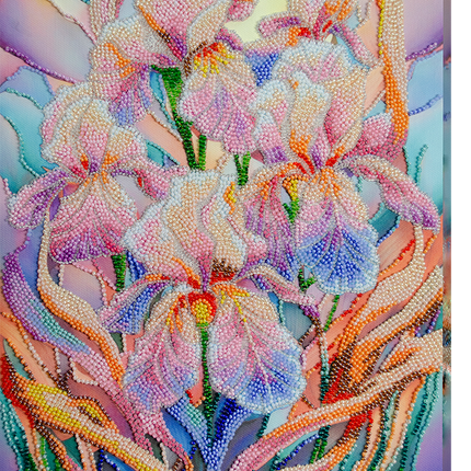 DIY Bead Embroidery Kit "Floral inspiration" 9.4"x12.4" / 24.0x31.5 cm