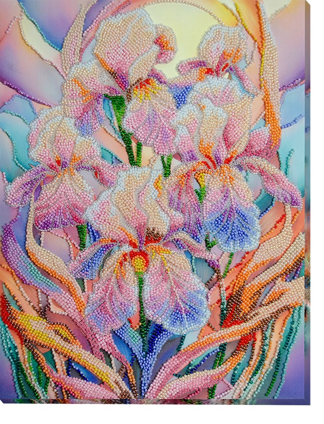 DIY Bead Embroidery Kit "Floral inspiration" 9.4"x12.4" / 24.0x31.5 cm
