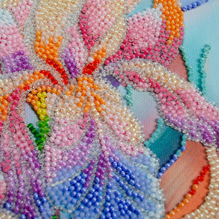 DIY Bead Embroidery Kit "Floral inspiration" 9.4"x12.4" / 24.0x31.5 cm