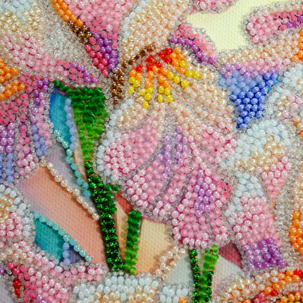 DIY Bead Embroidery Kit "Floral inspiration" 9.4"x12.4" / 24.0x31.5 cm