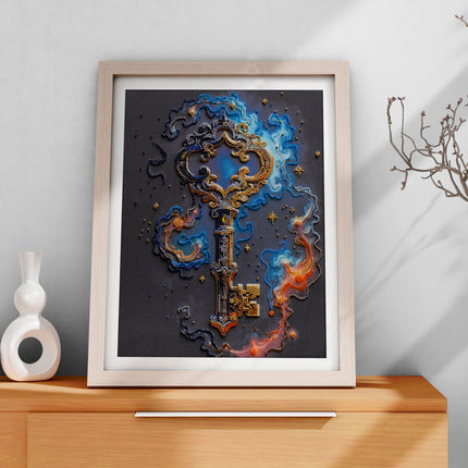 DIY Bead Embroidery Kit "The key to happines" 10.6"x13.8" / 27.0x35.0 cm