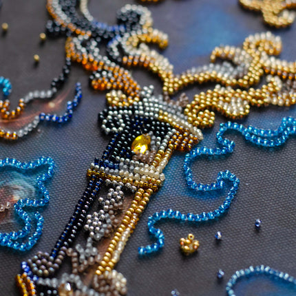 DIY Bead Embroidery Kit "The key to happines" 10.6"x13.8" / 27.0x35.0 cm