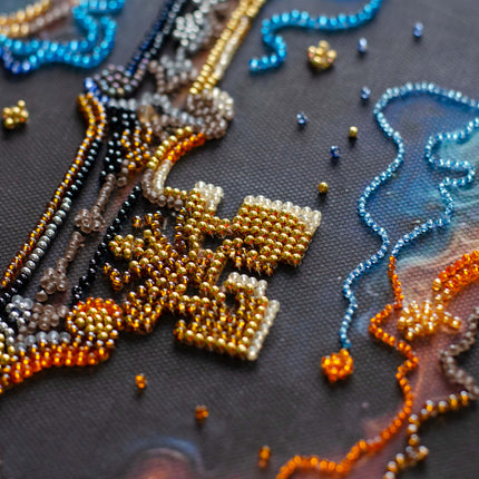DIY Bead Embroidery Kit "The key to happines" 10.6"x13.8" / 27.0x35.0 cm