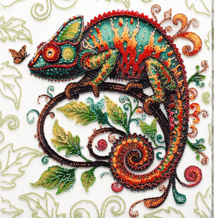 DIY Bead Embroidery Kit "The master of reincarnations" 11.0"x11.8" / 28.0x30.0 cm