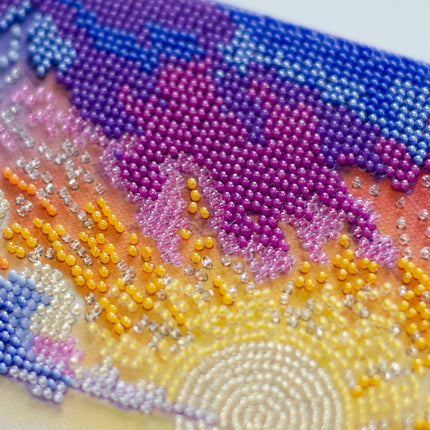 DIY Bead Embroidery Kit "Evening over the meadow" 8.7"x12.6" / 22.0x32.0 cm
