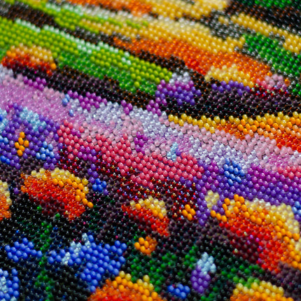 DIY Bead Embroidery Kit "Evening over the meadow" 8.7"x12.6" / 22.0x32.0 cm
