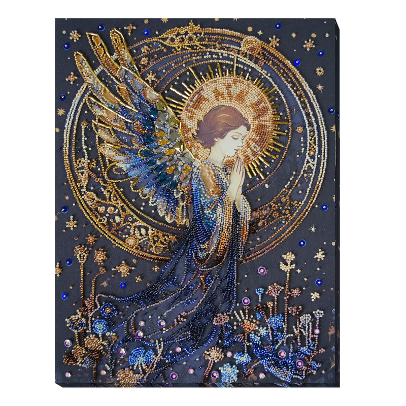 DIY Bead Embroidery Kit "Guardian of the sky" 10.6"x14.2" / 27.0x36.0 cm