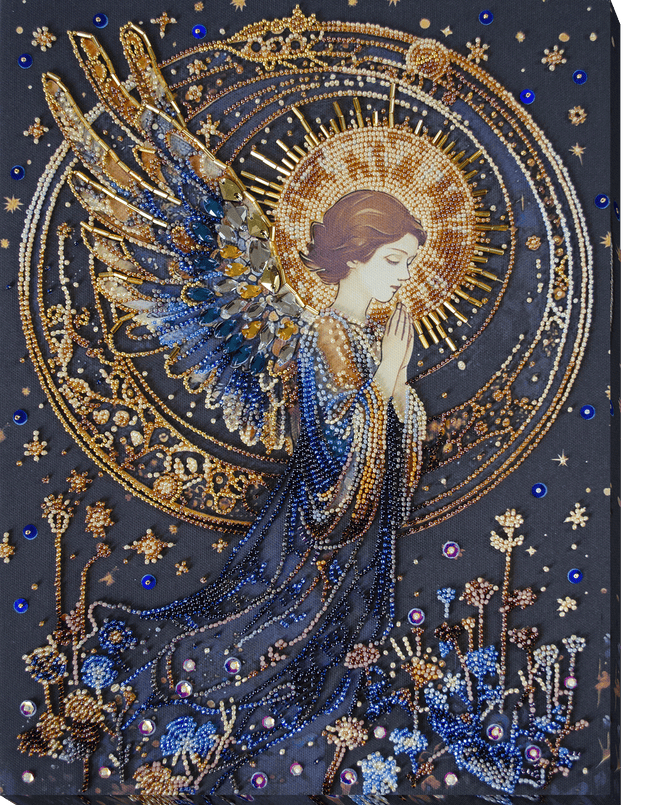 DIY Bead Embroidery Kit "Guardian of the sky" 10.6"x14.2" / 27.0x36.0 cm