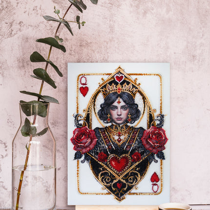 DIY Bead Embroidery Kit "Queen of hearts" 8.3"x11.4" / 21.0x29.0 cm
