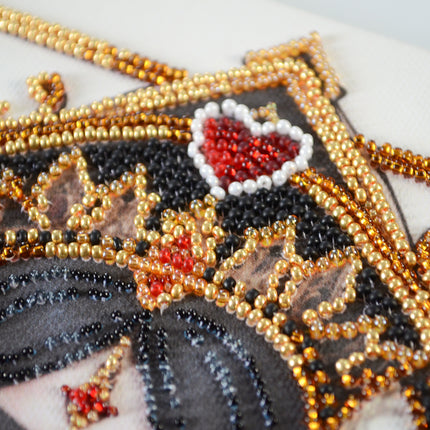 DIY Bead Embroidery Kit "Queen of hearts" 8.3"x11.4" / 21.0x29.0 cm