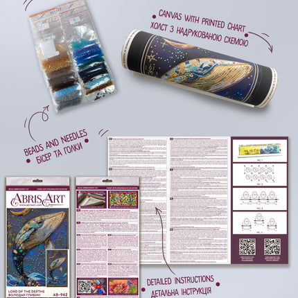 DIY Bead Embroidery Kit "Lord of the Depths" 8.3"x14.6" / 21.0x37.0 cm