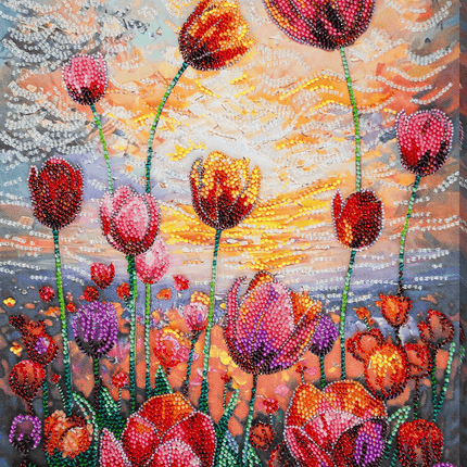 DIY Bead Embroidery Kit "Spring rhythm" 9.4"x16.5" / 24.0x42.0 cm